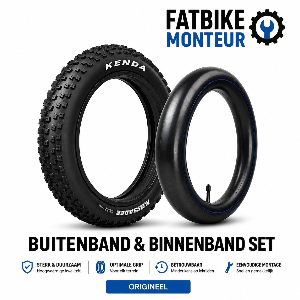 Fatbike buitenband en twee binnenbanden set van Fatbike Monteur voor 20 x 4.0 inch fatbikes.
