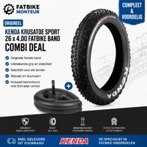 Kenda 26 x 4 Buitenband + Binnenband Deal | Complete Fatbike Bandenset
