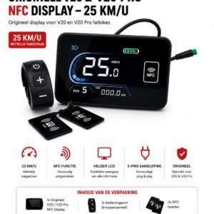 Fatbike V20 & V20 Pro NFC Display 25km/h – 5-Pins LCD Scherm