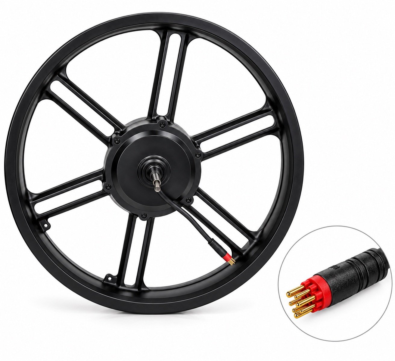 Originele 20 inch fatbike achtervelg met 250W motor en rode motorkabel rechts voor V20 V8 C80.